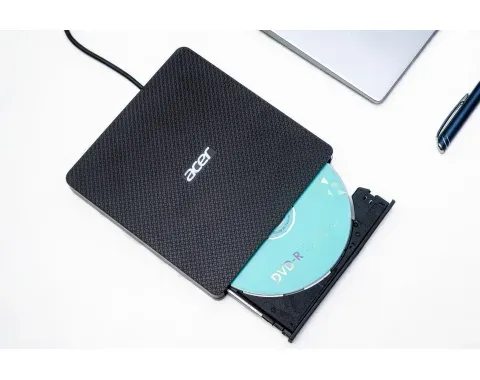 ACER Portable DVD Writer, USB 3.5 + Type-C 3.0, 140 x 142 x 17mm, burn speed CD-R: 24X CD-RW: 16X ,DVD-R,8X, DVD-RW 6X