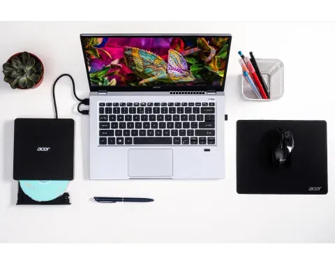 ACER Portable DVD Writer, USB 3.5 + Type-C 3.0, 140 x 142 x 17mm, burn speed CD-R: 24X CD-RW: 16X ,DVD-R,8X, DVD-RW 6X