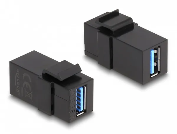 Delock Keystone modul USB 3.0 A samice > USB 3.0 A samice černá (1:1)