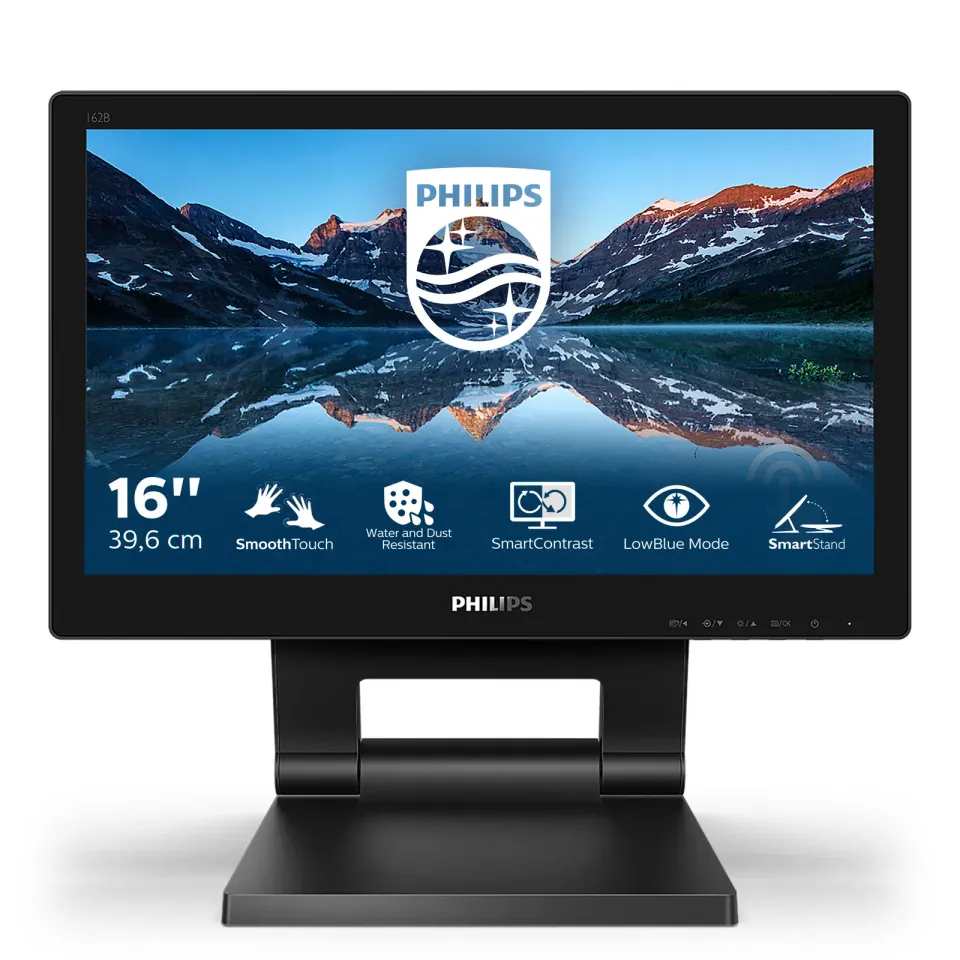 Philips LCD 162B9T 16" 16:9 TN Touch/1366x768@60Hz/20M:1/4ms/220 cd/VGA/DVI/HDMI