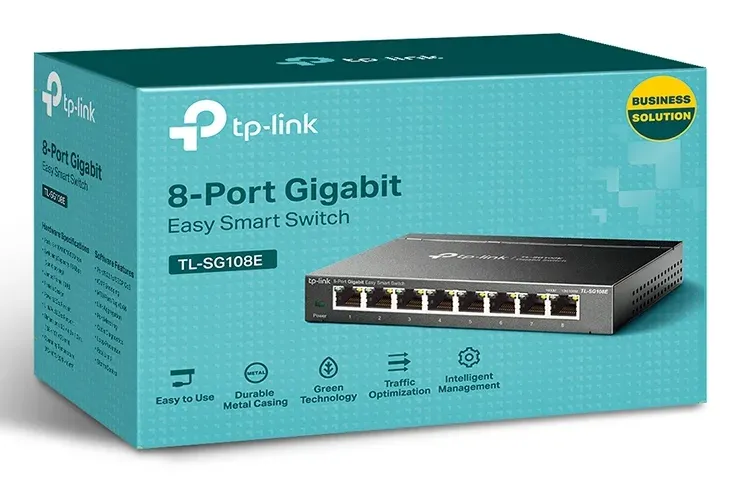 TP-LINK TL-SG108E GBit unmanaged switch, 8x 10/100/1000Mbps 8port, steel case, Green power