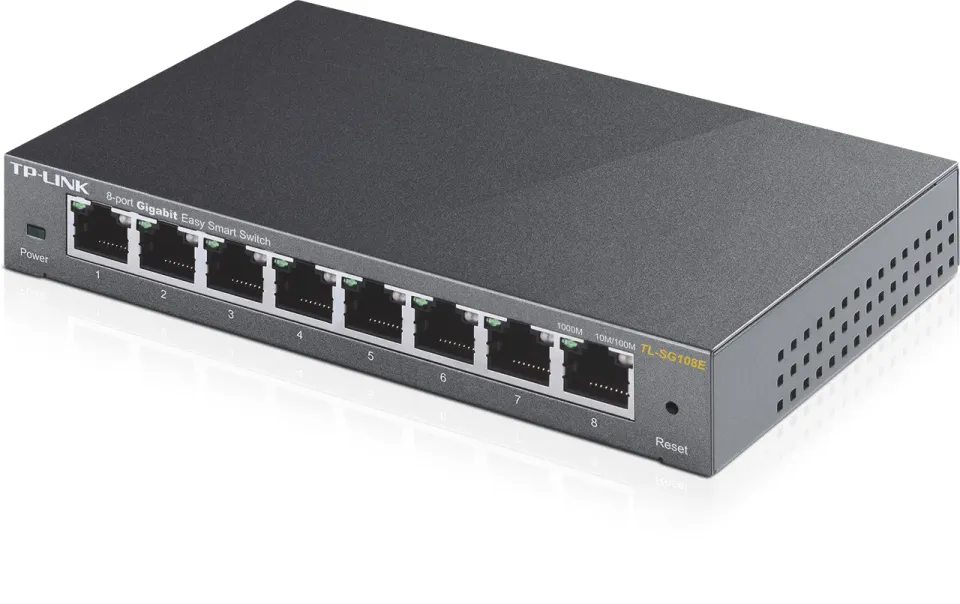 TP-LINK TL-SG108E GBit unmanaged switch, 8x 10/100/1000Mbps 8port, steel case, Green power