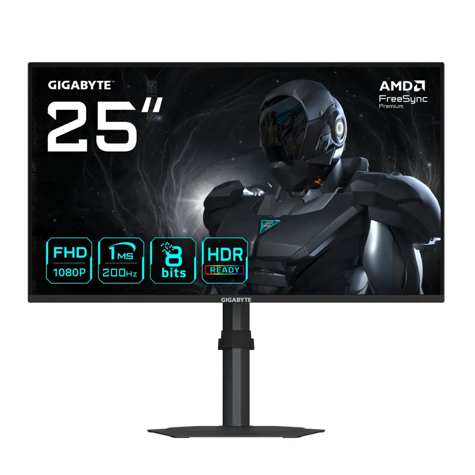 GIGABYTE LCD - 24,5" Gaming monitor G25F2, SS IPS, 1920x1080 FHD, 200Hz, 1000:1, 300cd/m2, 1ms, 2xHDMI, 1xDP