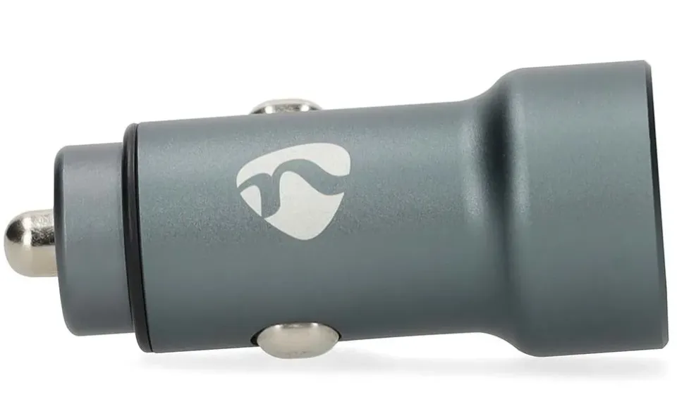 NEDIS nabíječka do auta/ 48 W/ dva výstupy/ 12 - 24 V DC/ 3.0 A/ USB-A/ USB-C/ automatická volba napětí/ šedá