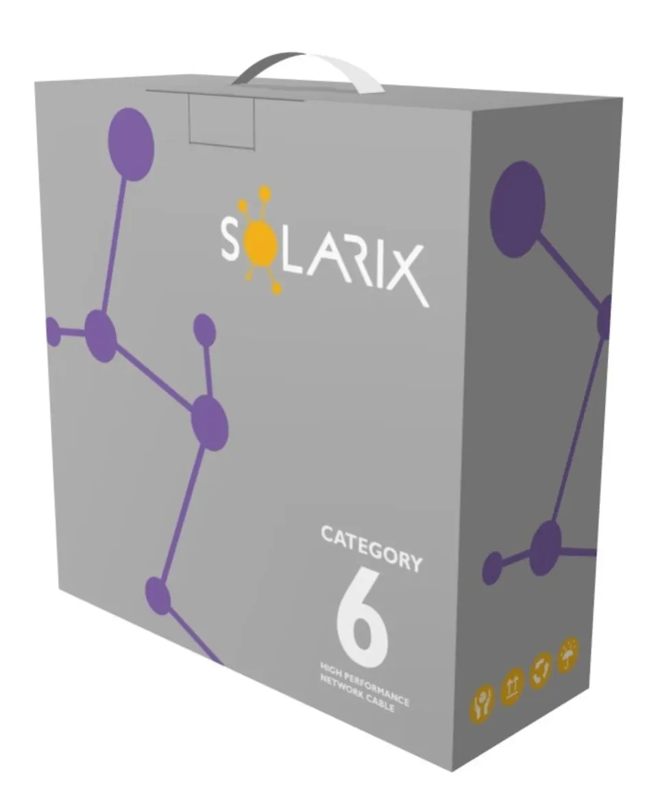 Instalační kabel Solarix UTP, Cat6, drát, LSOH, box 100m SXKD-6-UTP-LSOH