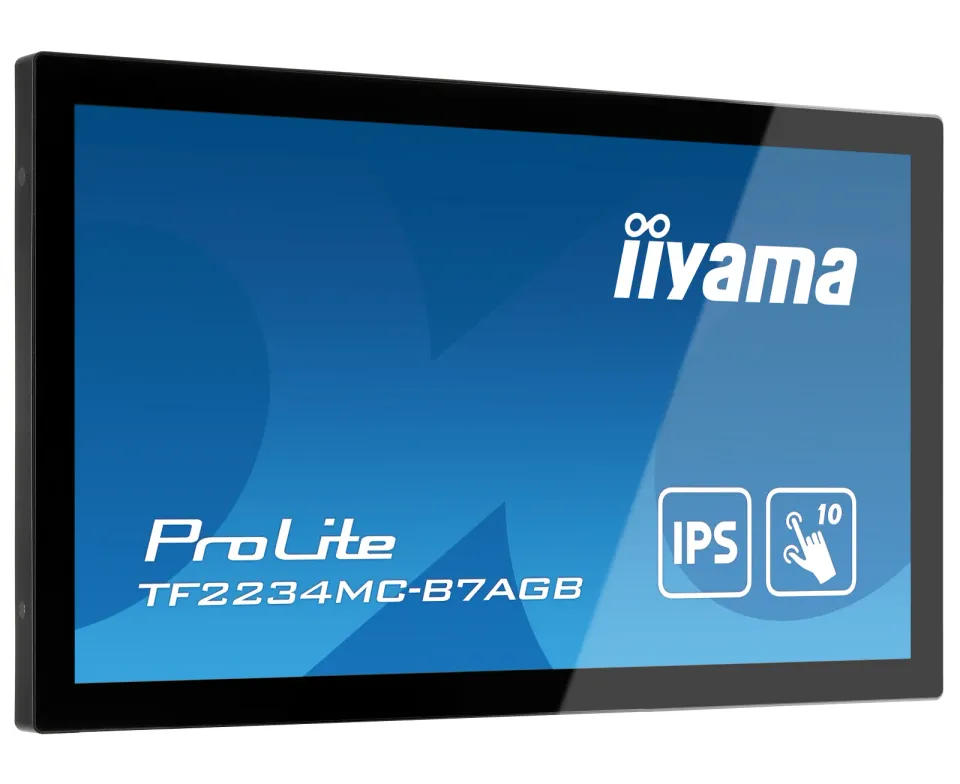 22" iiyama TF2234MC-B7AGB: IPS, FullHD, capacitive, 10P, 350cd/m2, VGA, HDMI, DP, IP65, černý