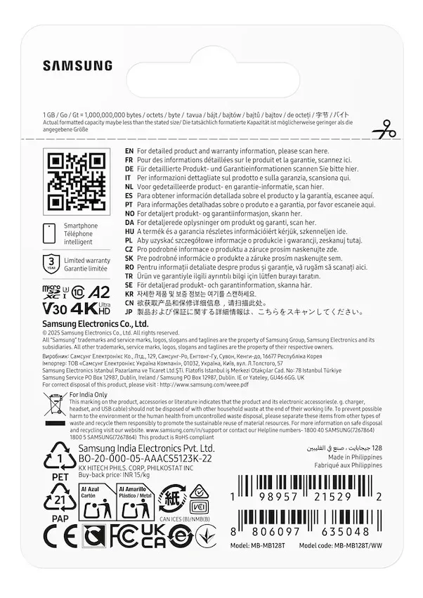 Samsung micro SD karta T7 - 128GB + USB adaptér