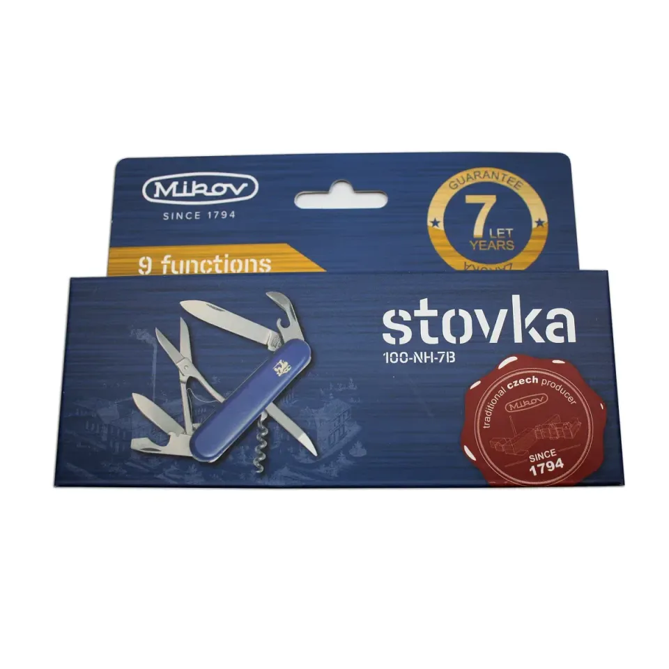 Kapesní zavírací nůž STOVKA 7dílný s nůžkami, vývrtkou a otvírákem na láhve a konzervy 100-NH-7B