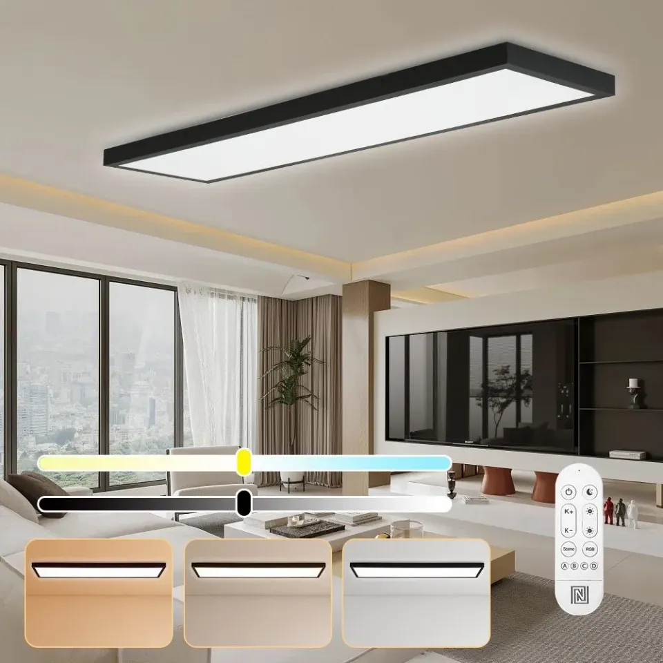 IMMAX NEO LITE FRAME SMART stropní svítidlo 120x30cm, IP44, CCT, s podporou BEACON, Wi-Fi, TUYA, černé