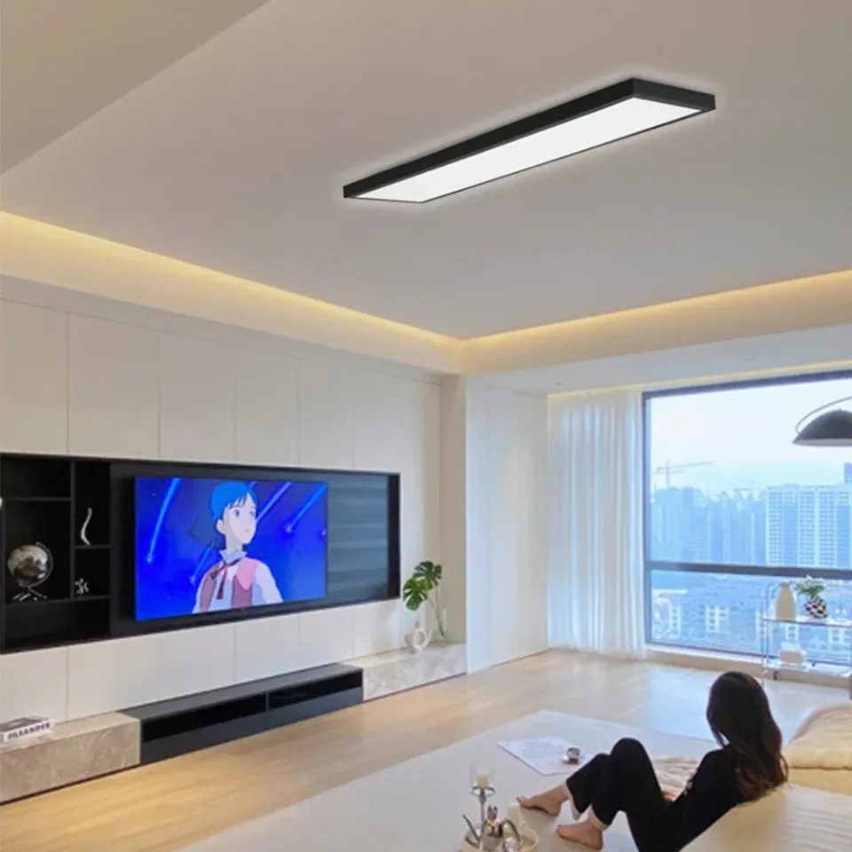 IMMAX NEO LITE FRAME SMART stropní svítidlo 120x30cm, IP44, CCT, s podporou BEACON, Wi-Fi, TUYA, černé