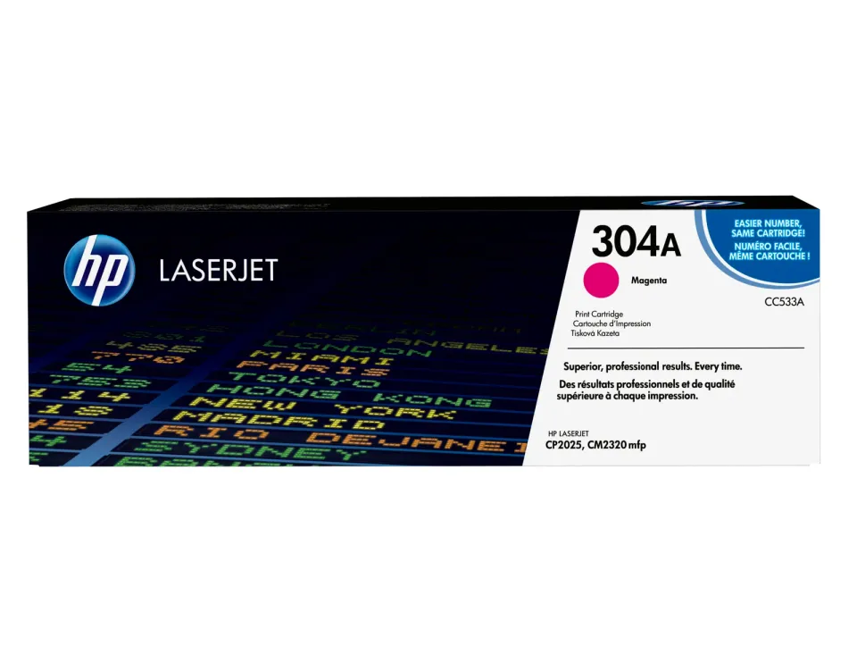 HP CC533A originální toner purpurový 304A (magenta CLJ CP2025, CM2320)