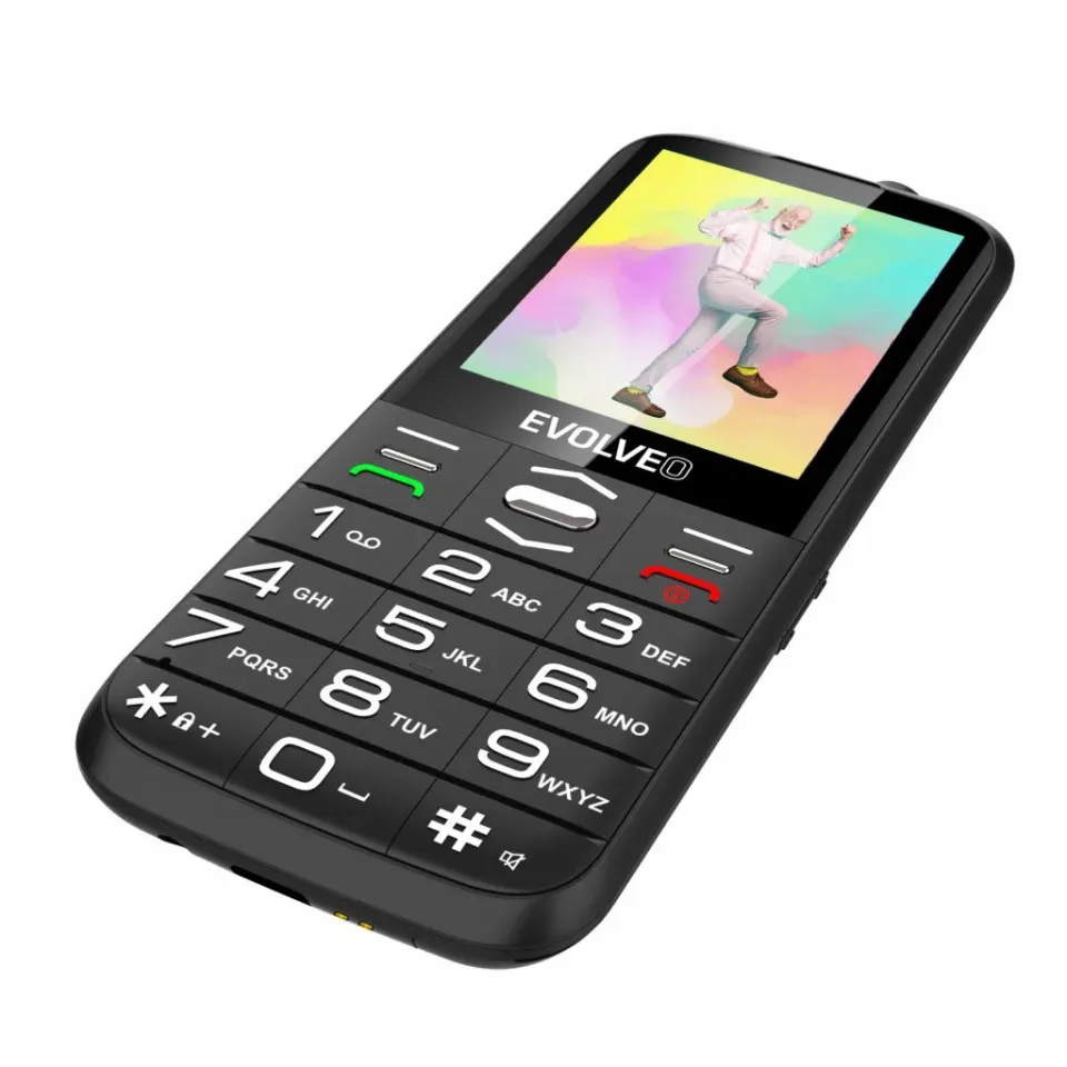 EVOLVEO EasyPhone XO, mobilní telefon pro seniory s nabíjecím stojánkem (černá b