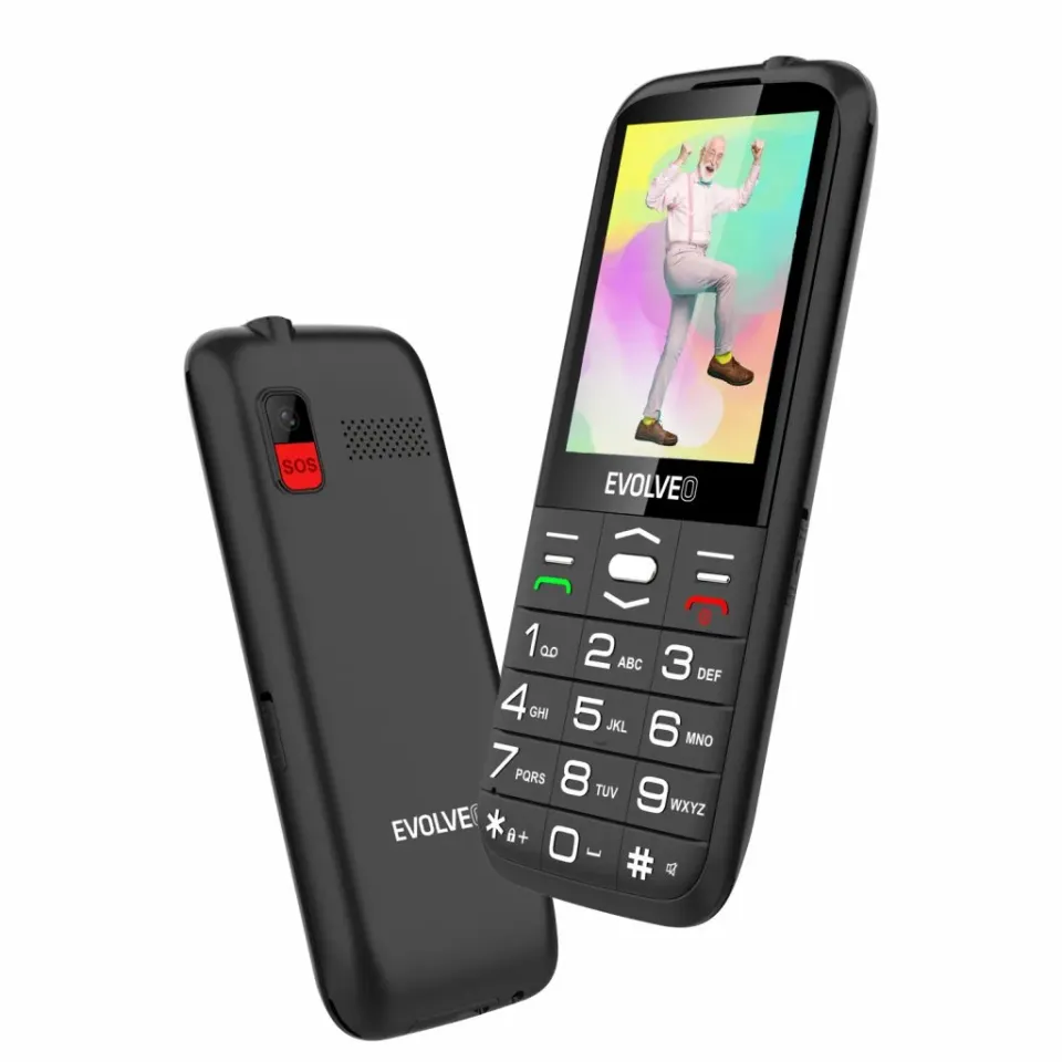 EVOLVEO EasyPhone XO, mobilní telefon pro seniory s nabíjecím stojánkem (černá b
