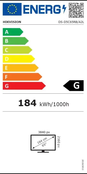 HIKVISION interaktivní dotykový panel 65", 4K, Android 14, 8GB,128G,480nit,50 points, USB, HDMI, Wifi ,BT EDLA