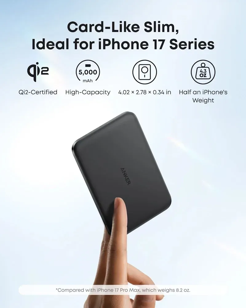 Anker Nano Powerbanka/ 5000mAh/ 20W/ kompaktní/ MagSafe(Qi2)/ černá
