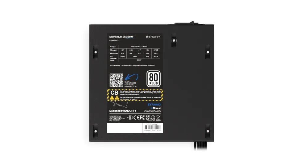 Endorfy Elementum E5 350W ATX, aktivní PFC, 120mm ventilátor, 80PLUS