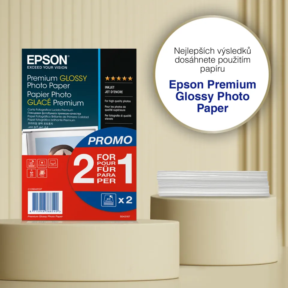 EPSON paper 10x15 - 255g/m2 - 2x40sheets - photo premium glossy (2 for 1 PROMO)