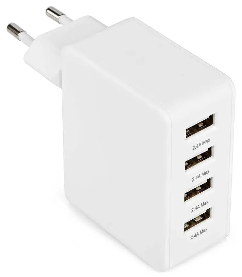 Nedis WCHAU481AWT- Síťová Nabíječka | 24 W | Funkce rychlého nabíjení | 4x 2.4 A