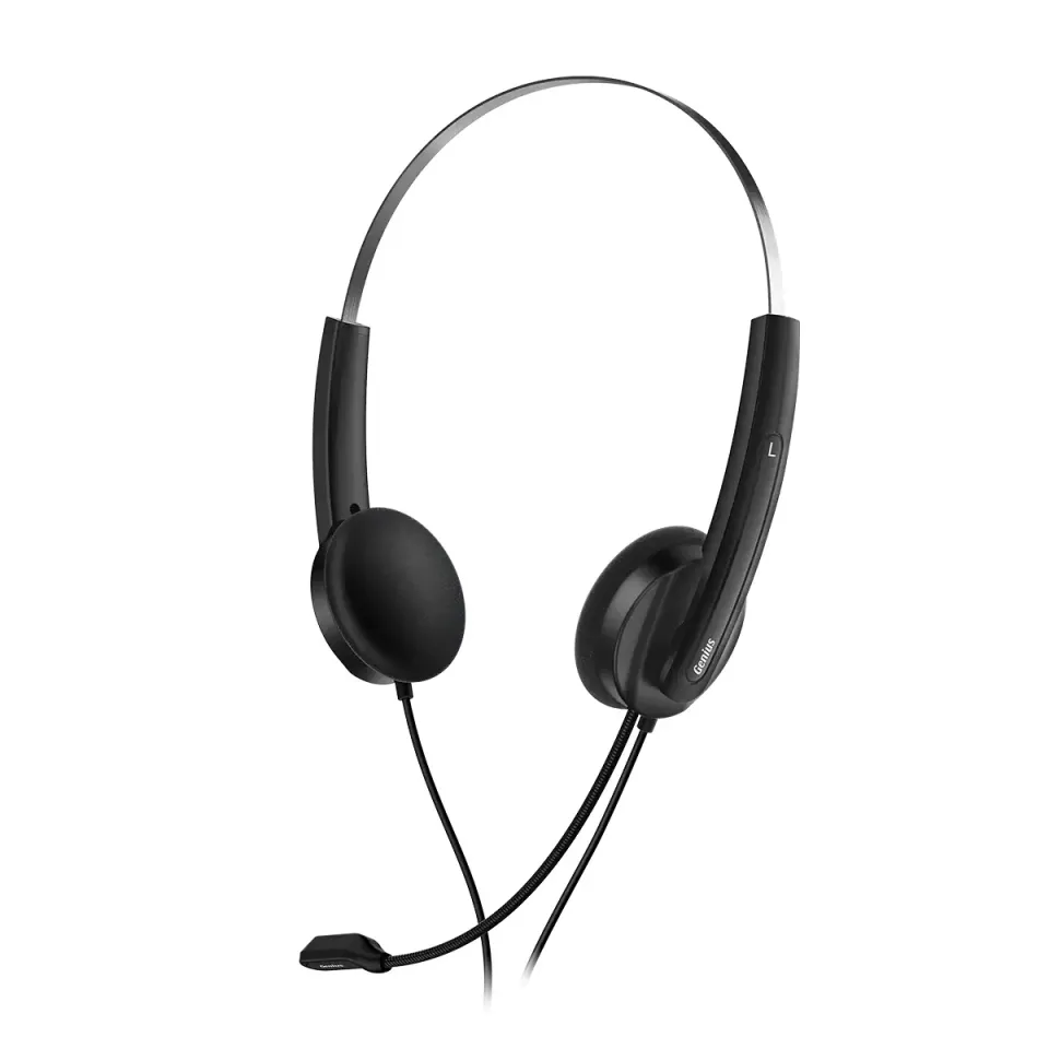 Genius HS-220U AI,Headset, náhlavní, drátový, s mikrofonem, ovl. hlasitosti, Cop