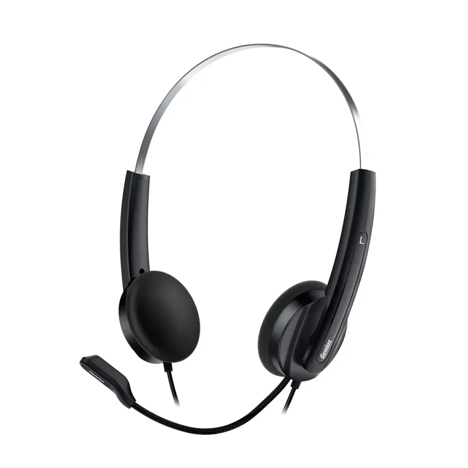 Genius HS-220U AI,Headset, náhlavní, drátový, s mikrofonem, ovl. hlasitosti, Cop