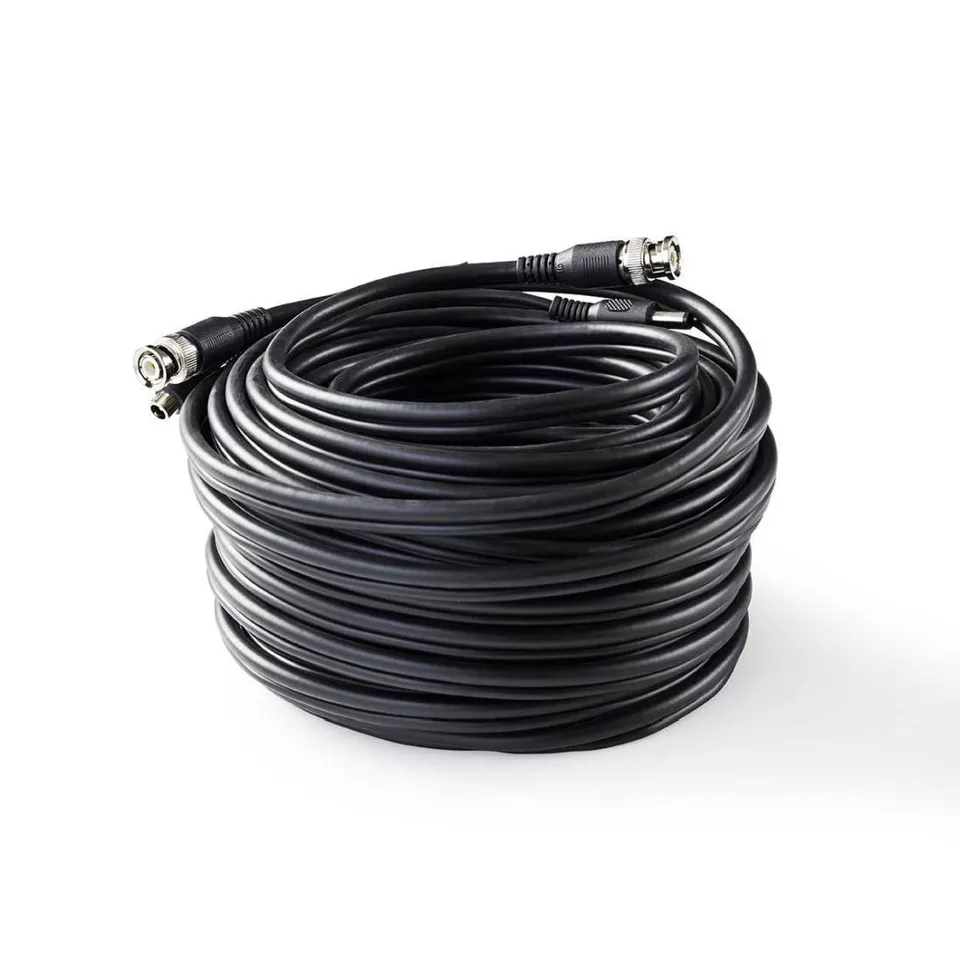Nedis CCTVCA10BK200 - CCTV Bezpečnostní Kabel BNC / DC | RG59 | 20 m | předem se