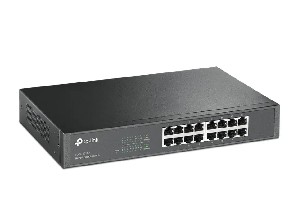 TP-LINK TL-SG1016D GBit switch, 16port 16x 10/100/1000 Mbs, 16port, desktop, snížená spotřeba ECO