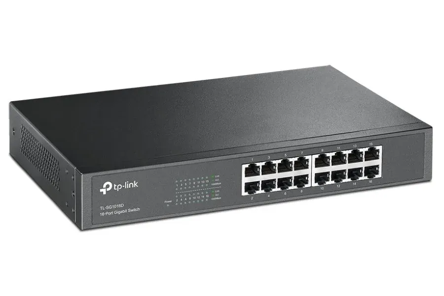 TP-LINK TL-SG1016D GBit switch, 16port 16x 10/100/1000 Mbs, 16port, desktop, snížená spotřeba ECO