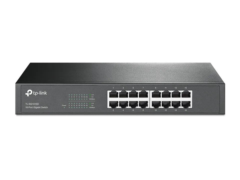 TP-LINK TL-SG1016D GBit switch, 16port 16x 10/100/1000 Mbs, 16port, desktop, snížená spotřeba ECO