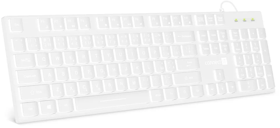 CONNECT IT Chocolate WhiteStar kancelářská podsvícená klávesnice (CZ + SK verze) (CKB-5052-CS)