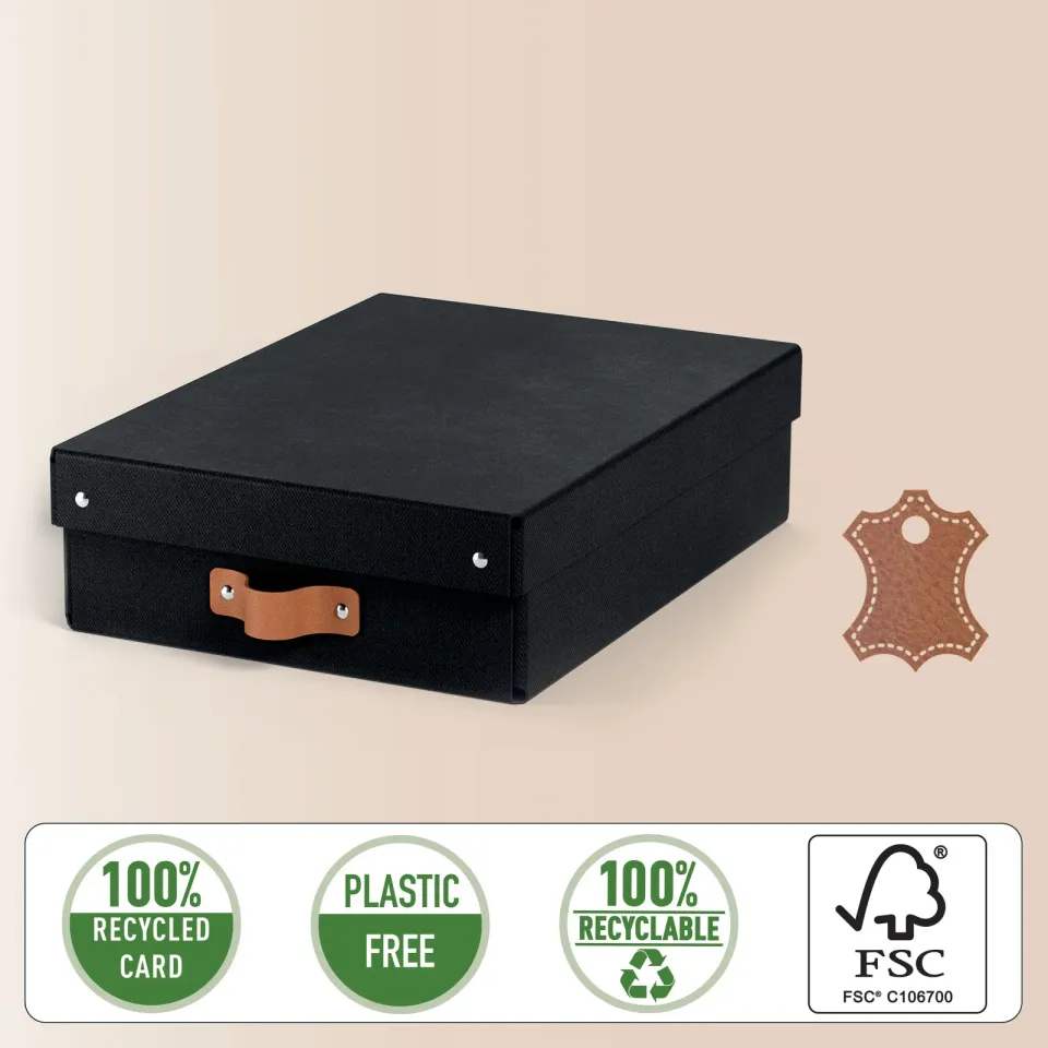 LEITZ úložný box, karton, velikost M nízký, 2 ks černý