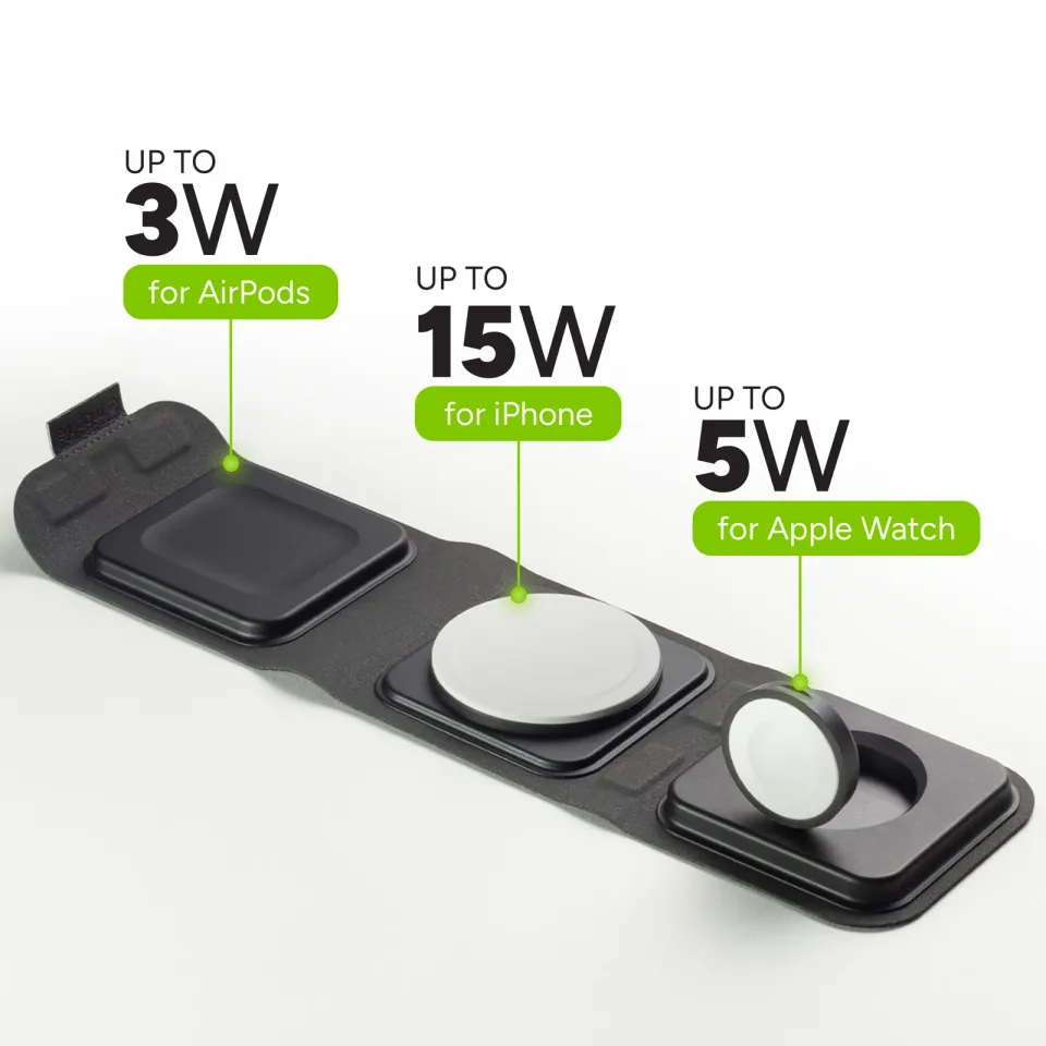 3v1 travel charger MFM+MFW, USB-C/C, 30W, čená