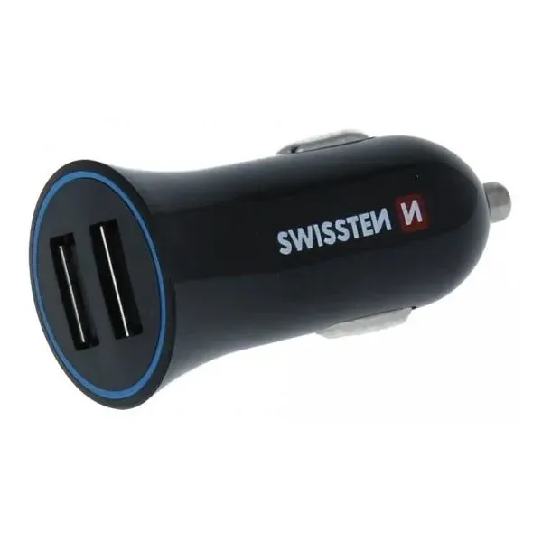 Swissten cl adaptér 2,4a power 2x usb + kabel lightning