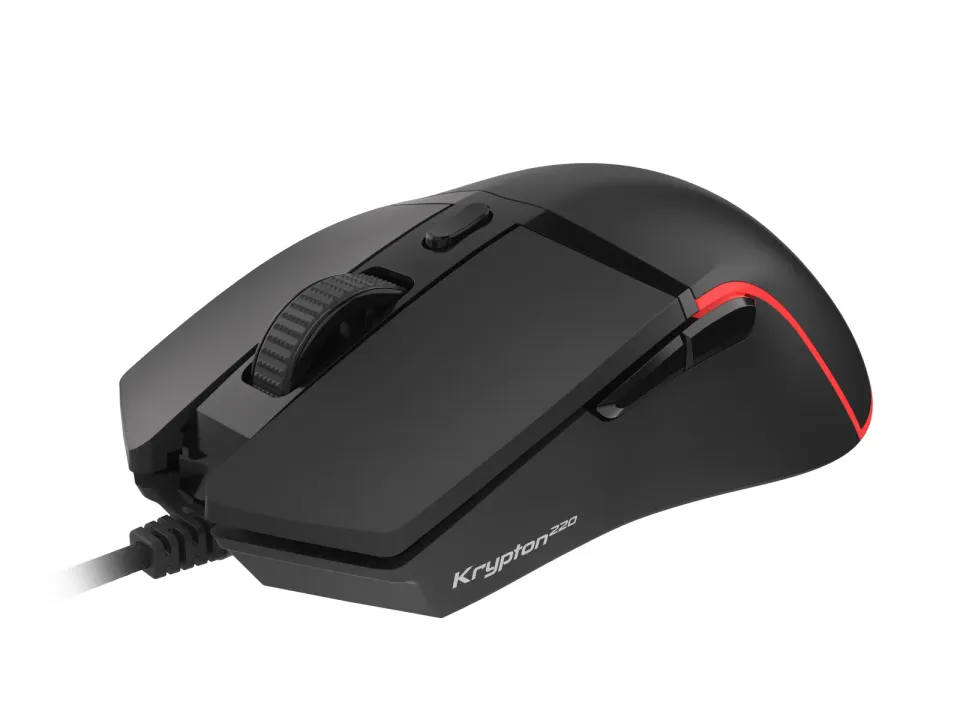 Genesis herní optická myš KRYPTON 220/RGB/6400 DPI/Herní/Optická/6 000 DPI/Drátová USB/Černá