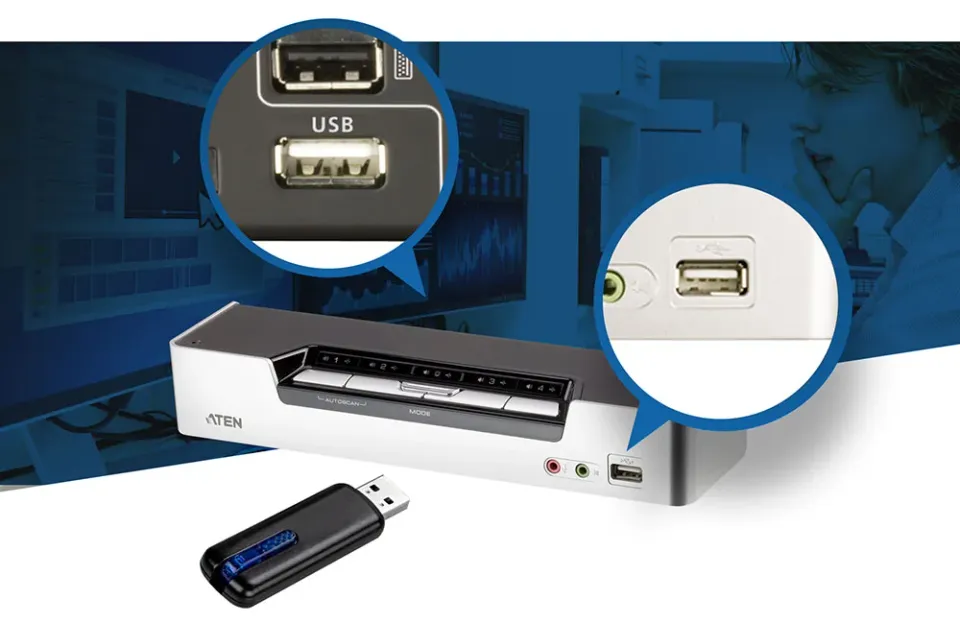 ATEN KVM switch CS-1794 USB Hub 4PC HDMI, audio