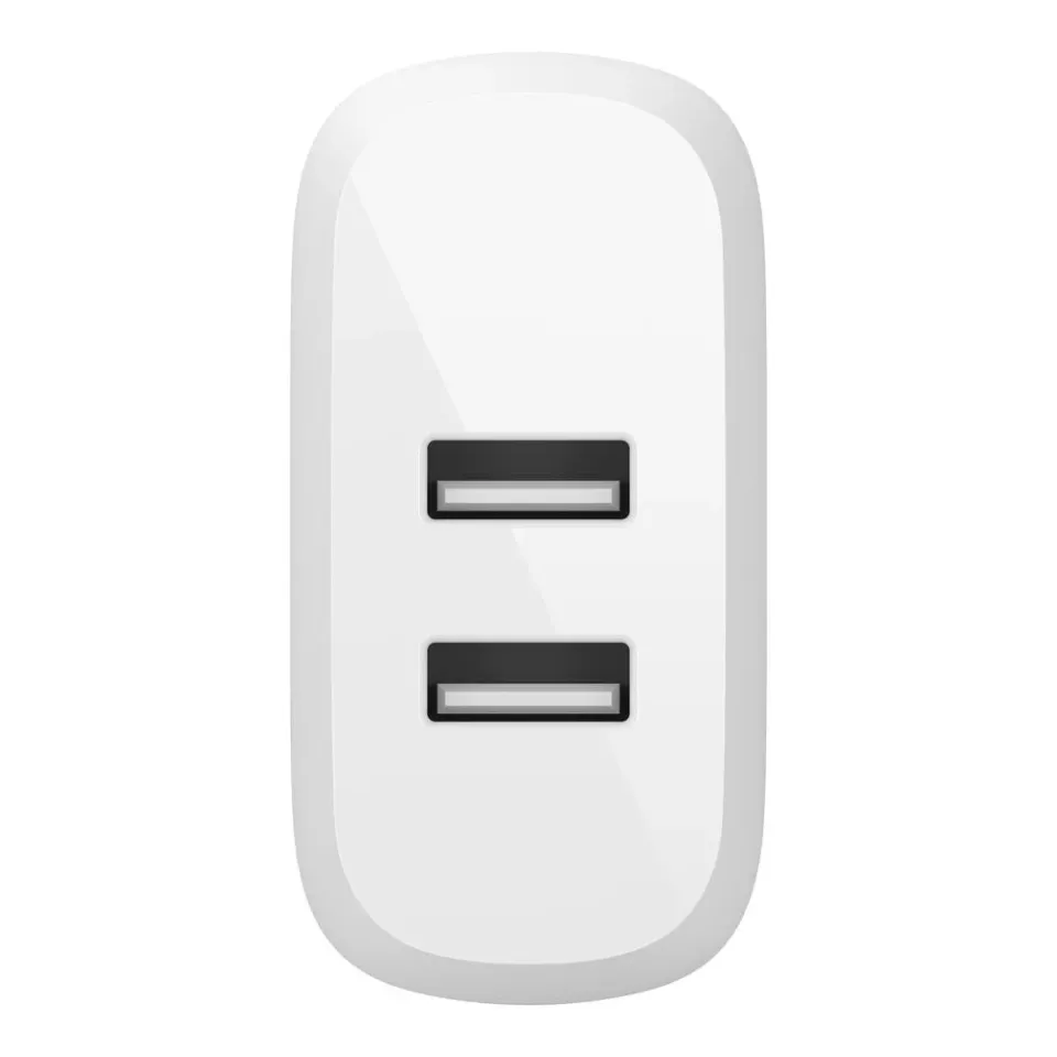 Belkin BOOST CHARGE Duální 24W USB-A nástěnná nabíječka + 1m lightning kabel, bí