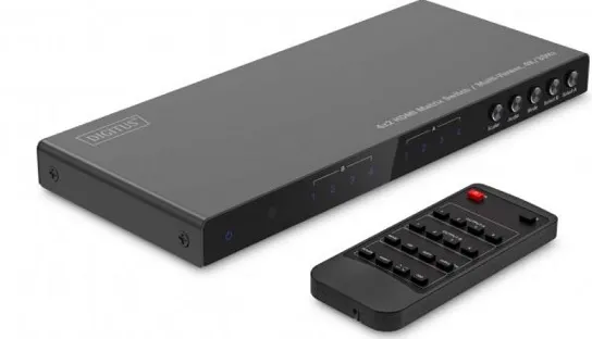 DIGITUS 4x2 HDMI Matrix / Multi-Viewer, 4K/30Hz SPDIF, Stereo, RS232