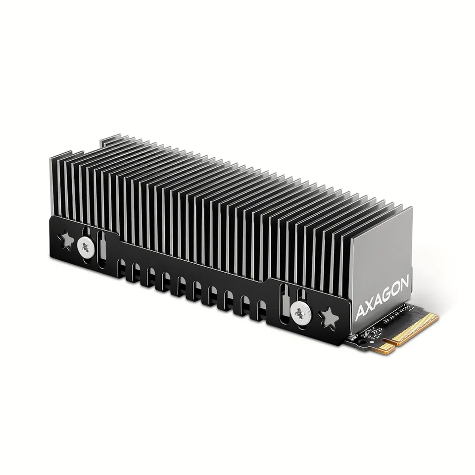 AXAGON CLR-M2XT, hliníkový pasivní chladič pro jedno i oboustranný M.2 SSD disk,