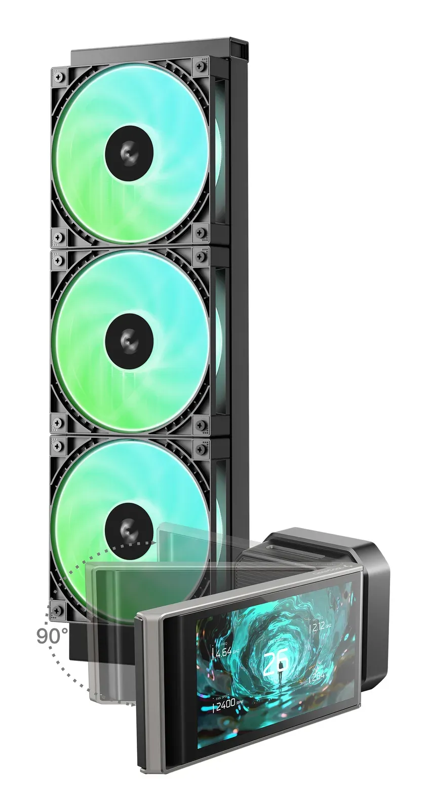 DEEPCOOL Vodní chladič LT360 VISION ARGB, 3x120mm, ARGB, AM5, LGA1851, černá