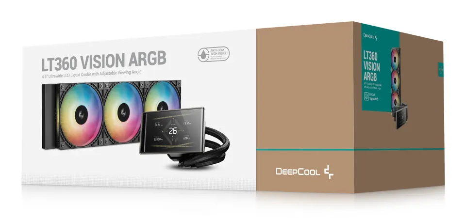 DEEPCOOL Vodní chladič LT360 VISION ARGB, 3x120mm, ARGB, AM5, LGA1851, černá