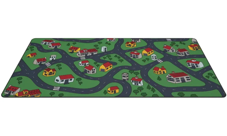 Krux podložka na stůl Space City MAX / 60x120 cm / voděodolná / design dětské město