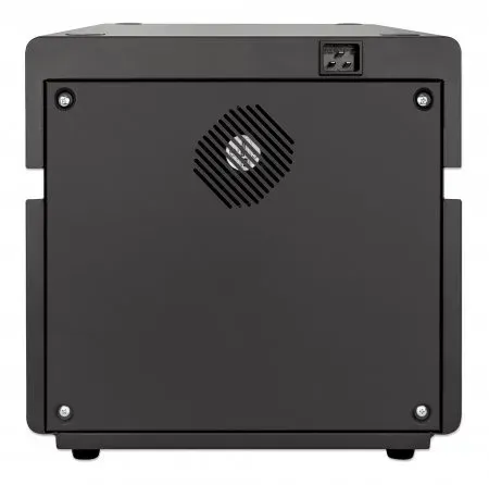 MANHATTAN stolní nabíjecí skříň - 10 portů, 180 W, přepěťová ochrana, tichá ventilace, kovové pouzdro, černá