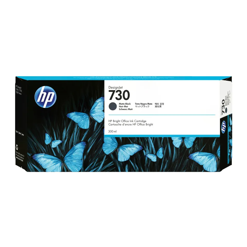 HP originální ink P2V71A, HP 730, matte black, 300ml, HP HP DesignJet T1700 44 printer series, T1700dr 44