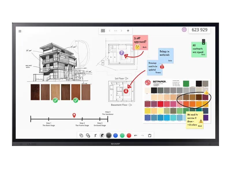 SHARP PN-LA652 65" LA-Series Interactive Display, UHD, 500 cd/m2, InGlass touch,