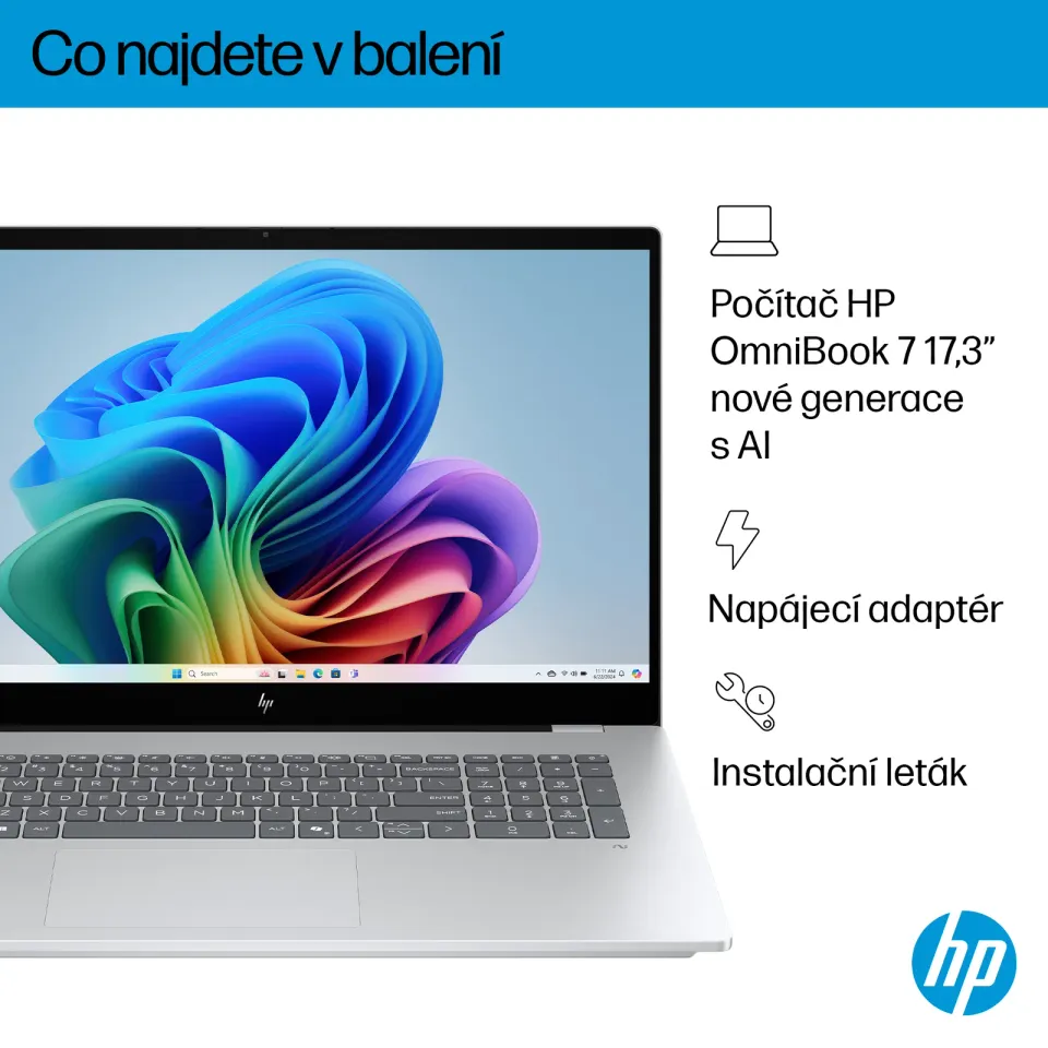 NTB HP OmniBook 7 NG AI PC 17-dc0002nc, Ultra 7-258V, Touch/17.3 FHD, 32GB LPDDR5X,2TB SSD,RTX 4050,Win11 Pro,2Y On-Site