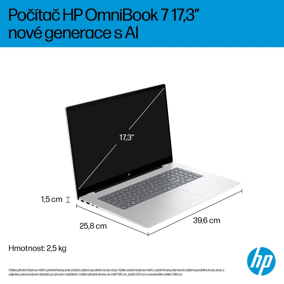 NTB HP OmniBook 7 NG AI PC 17-dc0002nc, Ultra 7-258V, Touch/17.3 FHD, 32GB LPDDR5X,2TB SSD,RTX 4050,Win11 Pro,2Y On-Site