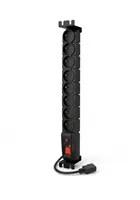 19" rozvodný panel ACAR 8x230V s IEC konektorem pro UPS, vypínač, indikátor napětí, přepěťová ochrana, kabel 1,5m