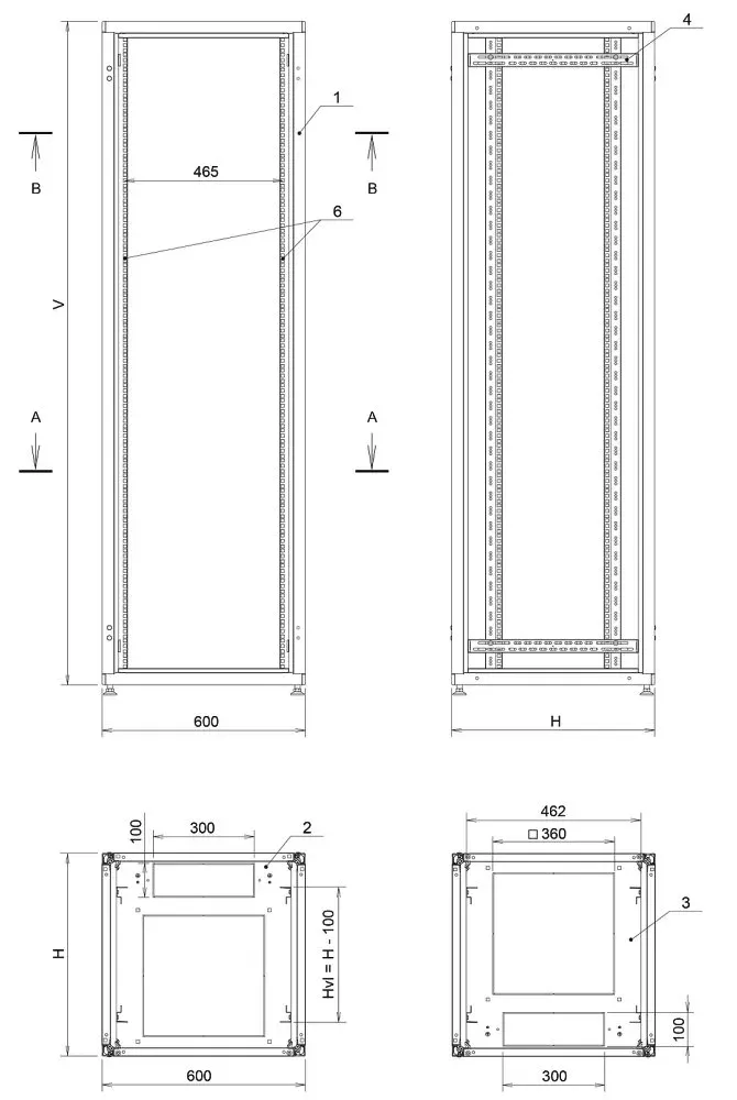Solarix rozvaděč 19" LC-50 42U 600x600, RAL 7035