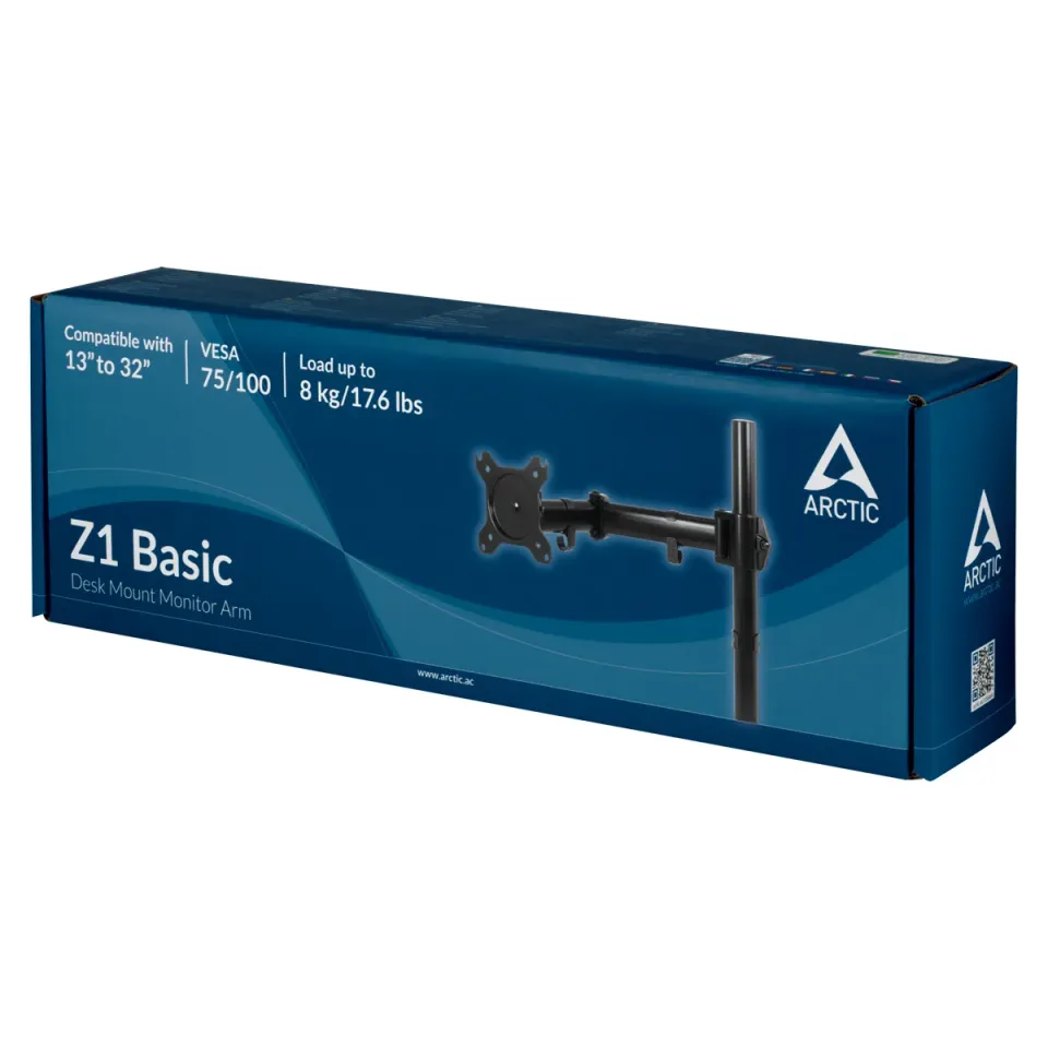 ARCTIC Z1 Basic stolní držák pro monitor, 13"-32" LCD, VESA, do 15 kg, černý