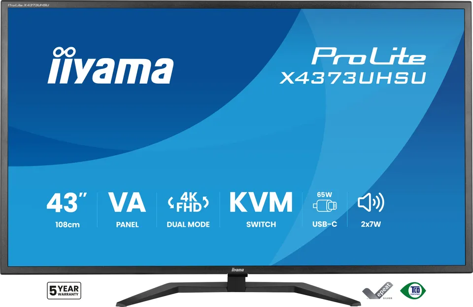 iiyama ProLite/X4373UHSU-B2/42,5"/VA/4K UHD/60Hz/3ms/Černá/3R