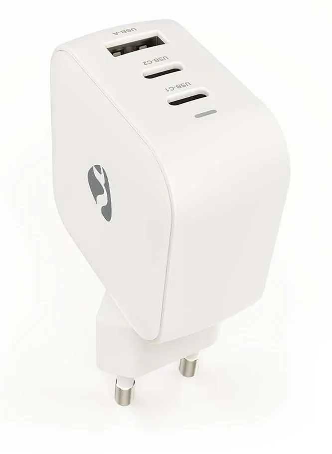 NEDIS síťová nabíječka/ 70 W/ PD 3.0/ rychlé nabíjení/ 1.5 / 2.25 / 2.5 / 3.0 / 3.5 A/ USB-A/ 2x USB-C/ bílá